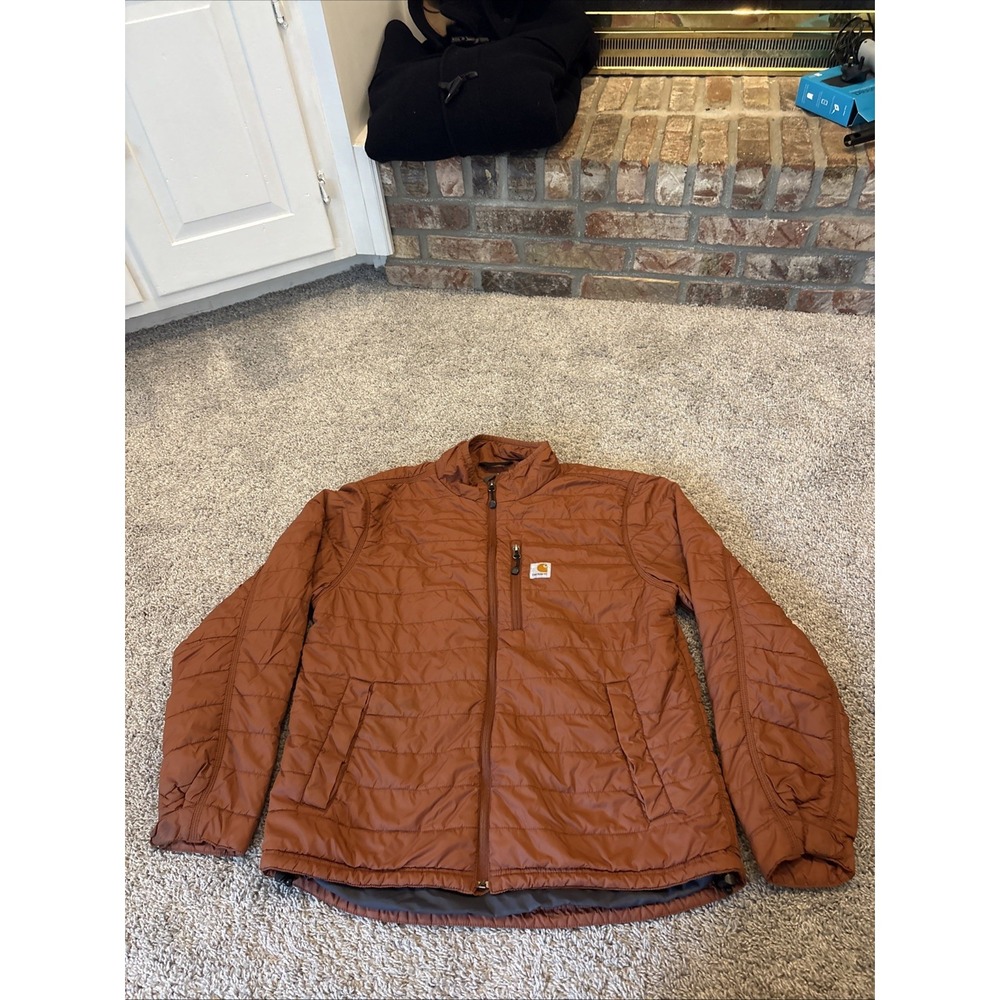 Carhartt Gilliam Puffer Rain Defender Full Zip Orange Jacket Medium 102208 200